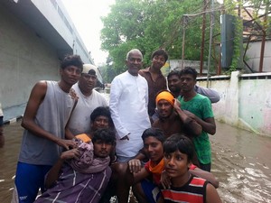 Ilayaraja Helps Flood Victims in Chennai Photos
